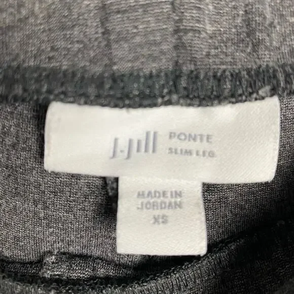 J. Jill Charcoal Grey Ponte Knit Classic Slim Straight Leg Trousers Size XS - Picture 5 of 10